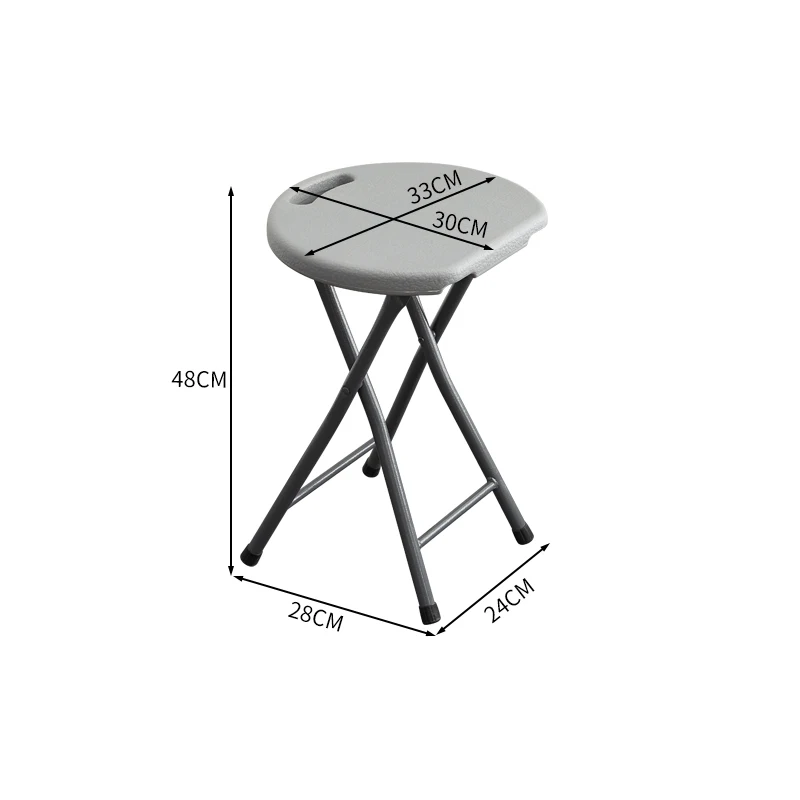 Thickened Plastic Folding Stool Household Living Furniture Round Restaurant Folding Chair Multifunctional Outdoor Portable Seats