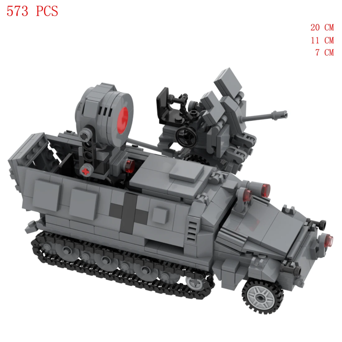 hot military WWII Germany army SDKFZ 251 17 Anti-aircraft armored vehicles Blitz war equipment Building Block weapon bricks toys