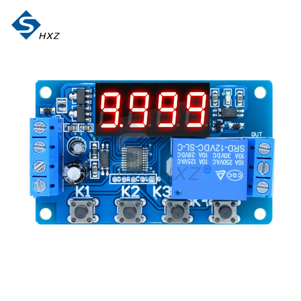 YYC-2S Time Relay 4 Buttons 4 Digital Tube Red 12V Digital Display Delay Relay