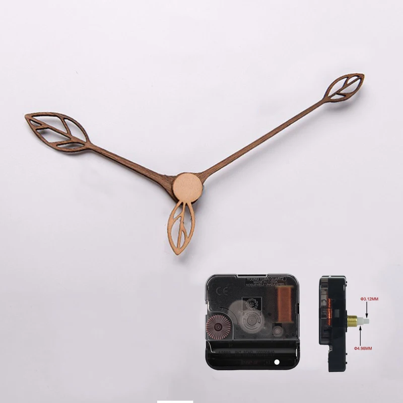 

50 pcs/lot 12888 Step Movement with Wooden Hands for Nordic Wall Clock DIY Wall Clock Wooden Pointer часовой механизм 10 12inch