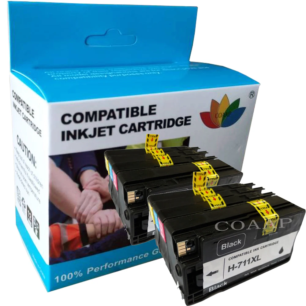 COAAP Compatible 711 Ink Cartridge for HP711 Designjet T 120 520 Printer T120 T520 24-in ePrinter With Chip for HP 711 XL