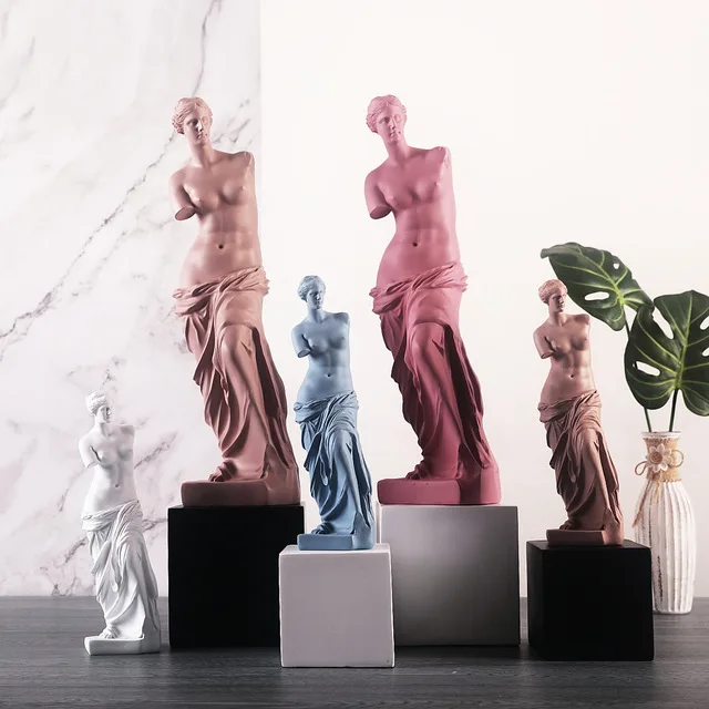 Nordic Venus Gypsum Sculpture Figure Resin Statue Cabinet Office Table Ornaments Crafts Home Livingroom Desktop Figurines Decor