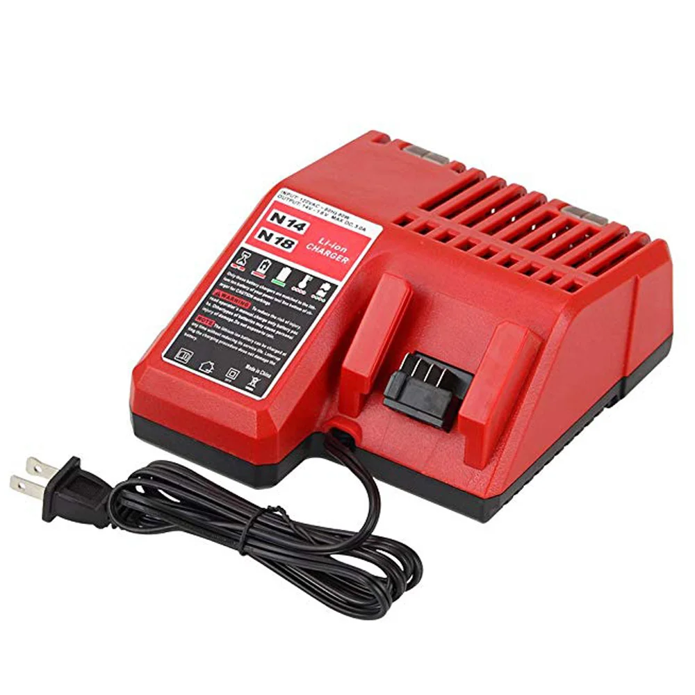 Replacement &M18 Battery Charger for Milwaukee 18V 48-11-1850 48-11-1840 48-11-1815 48-11-1828 48-11-1820 48-11-1822