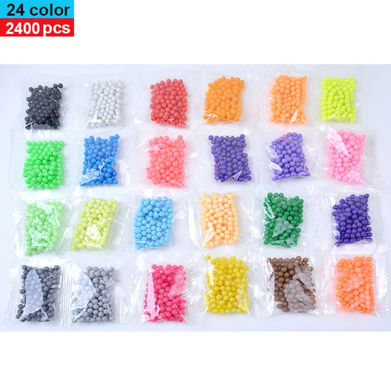 NEW 24 colors Refill Beads puzzle Crystal DIY water spray beads set ball games 3D handmade magic toys for children