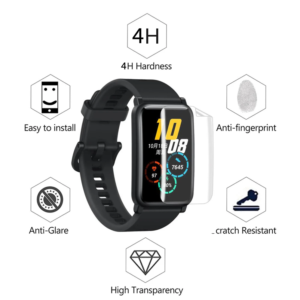 2 Chiếc Unthin Mềm TPU HD Trong Suốt Bảo Vệ Cho Huawei Honor ES Đồng Hồ Thông Minh Smart Watch Full Màn Hình Bảo Vệ Dành Cho đồng Hồ Huawei Phù Hợp Với