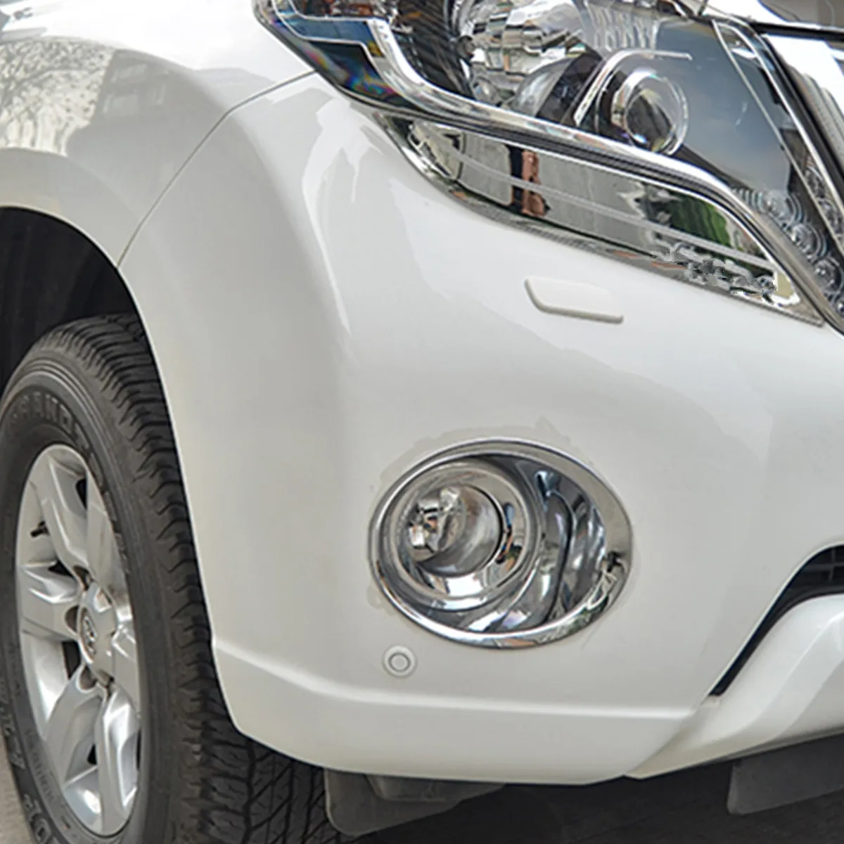 For Toyota Land Cruiser Prado 150 2010 2011 2012 2013 2014 2015 2016 2017 ABS Chrome Front and Rear Fog Lamp Trim Cover