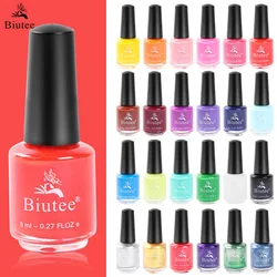 Biutee 스탬핑 네일 아트 광택제, 스탬핑 플레이트 템플릿용 단색 인쇄 바니시, 매니큐어 캔디 네일 래커 광택제, 8ml
