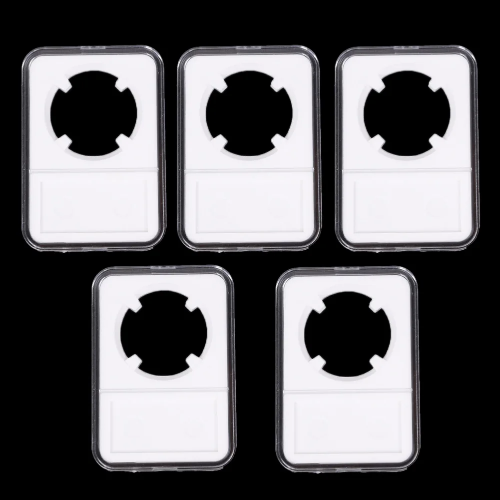 5Pcs Commemorative Coin Slab 30mm Holder Coin Display Storage Box Case Protector Square Transparent Coin Storage Box