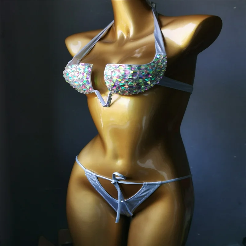 Imagem -04 - Venus Férias Strass Conjunto de Biquíni Sexy Feminino Maiô Bandagem Bling Diamante Pedras de Banho Biquini Biquíni 2023