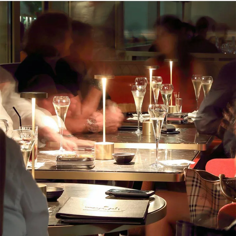 Christma Cordless Table Lamp Aluminum Alloy Rechargeable Portable Battery Power 3-level Touch Dimming Reading Desk Lamp