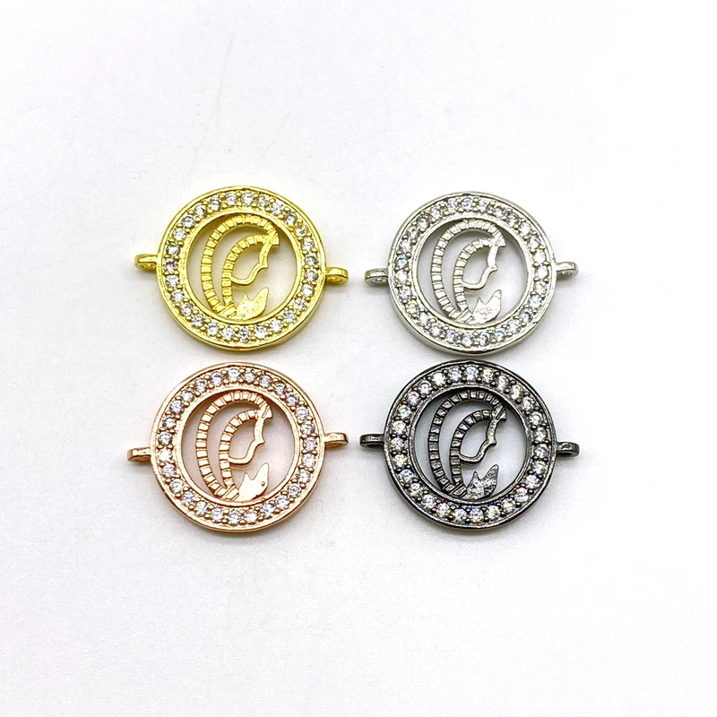 

5Pcs/lot Gold Filled Jewelry DIY Personality Micro Pave Face Connector Jewelry Accessories