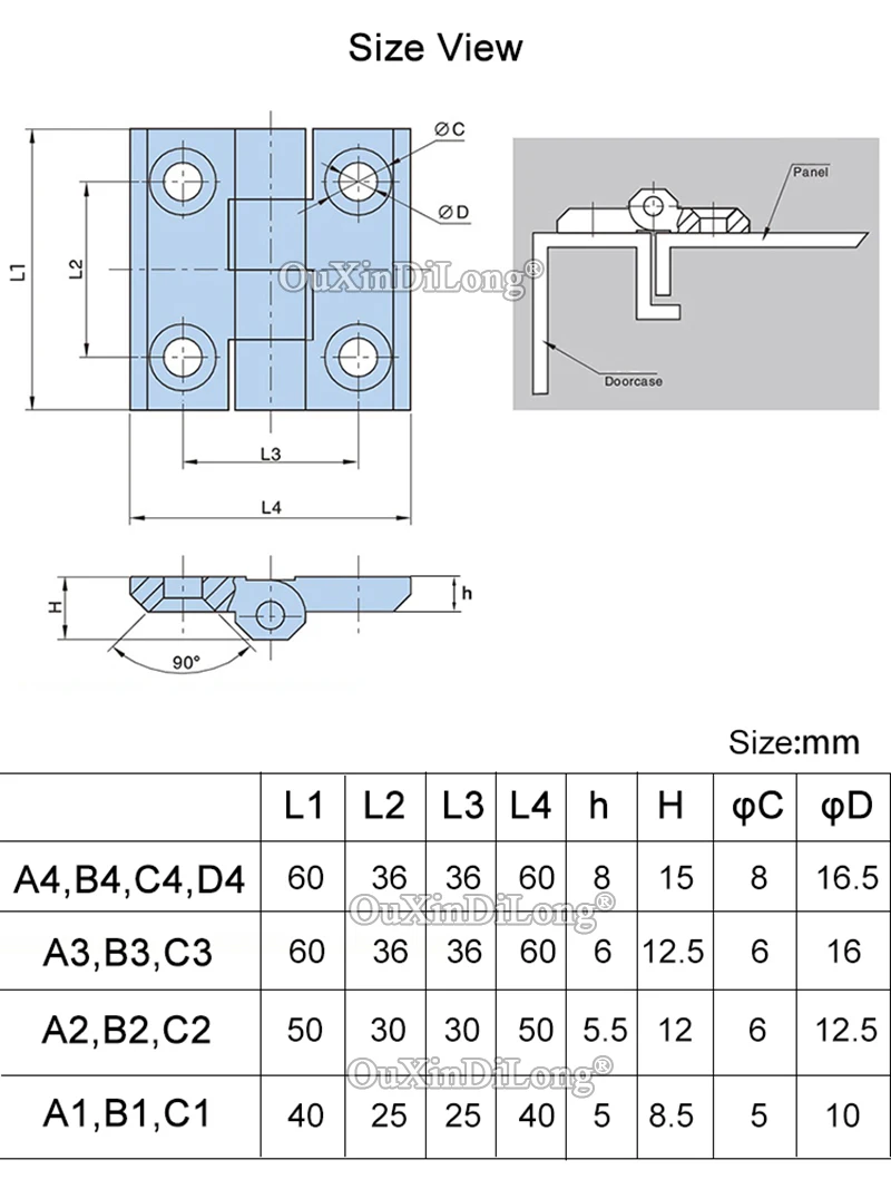 Brand New 10PCS Thicken Zinc Alloy Industrial Hinges Switch Cabinet Electric Box Cabinet Hinges Mechanical Equipment Door Hinges