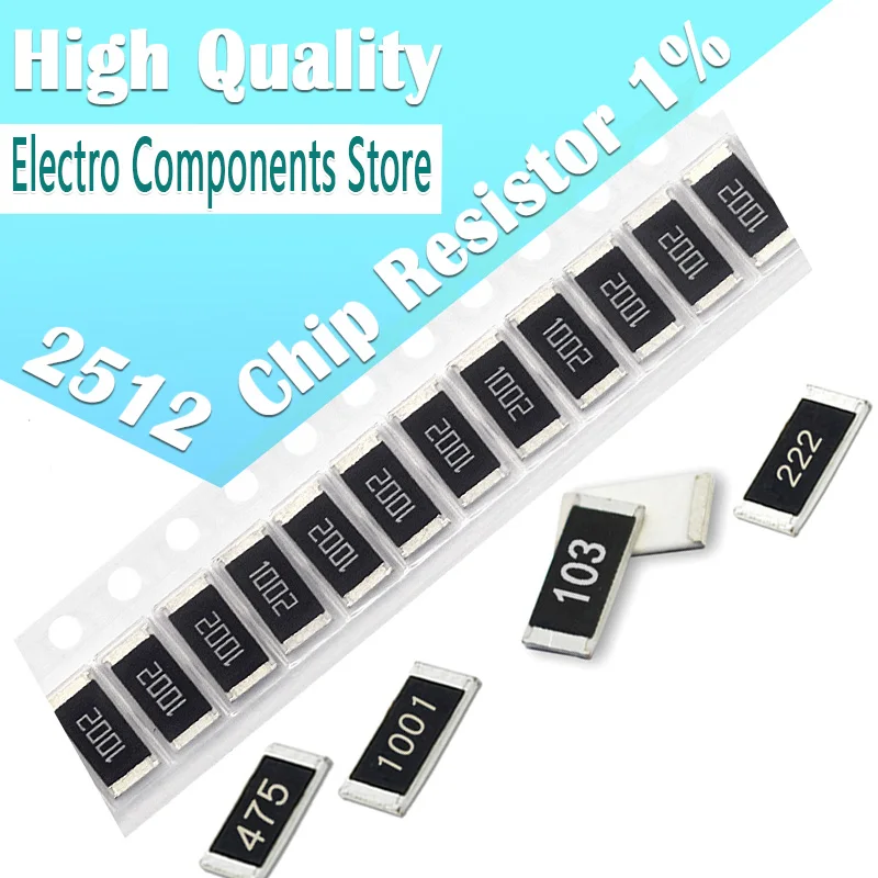 50Pcs 2512 SMD Chip Fixed Resistor 1% 1W 0.1R 0.01R 0.05R 0.001R 0.33R 1R 0R 10R 100R 2W 0.001 0.01 0.1 0.33 0.05 1 0 10 100 ohm