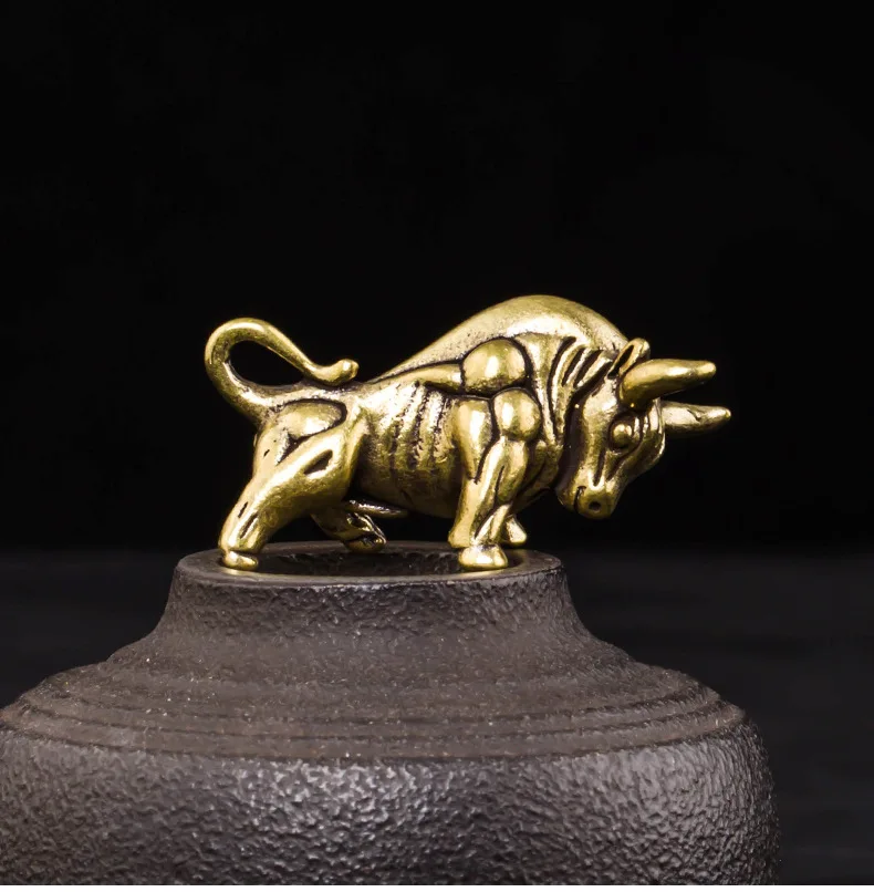 12 Brass Chinese Zodiac Lunar Year Tiger Figurines Dragon Rat Horse DIY Animal Fairy Home Decoration Miniature Ornaments