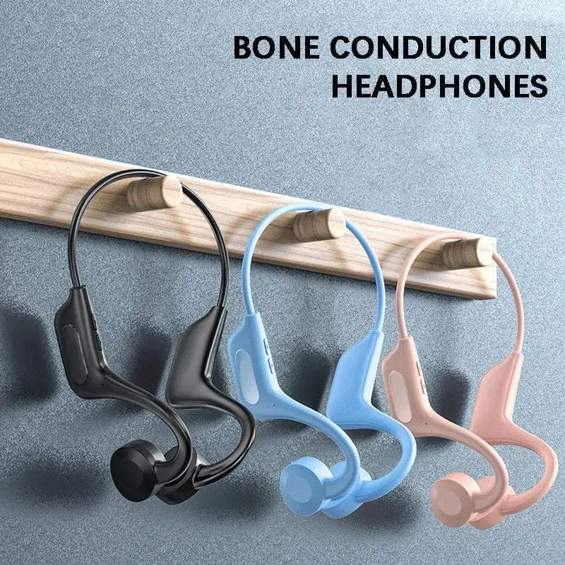 Bone Conduction Headphones Bluetooth Wireless Waterproof Comfortable Wear Open Ear Hook Light Weight Not In-ear Sports Earphones