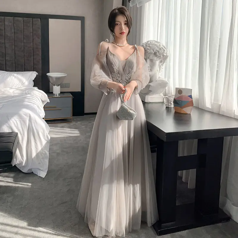 England Style Christmas Dress For Women Strapless Sleeveless Elegant Celebrity Dresses Floor-Length Embroidery Sequined A-Line