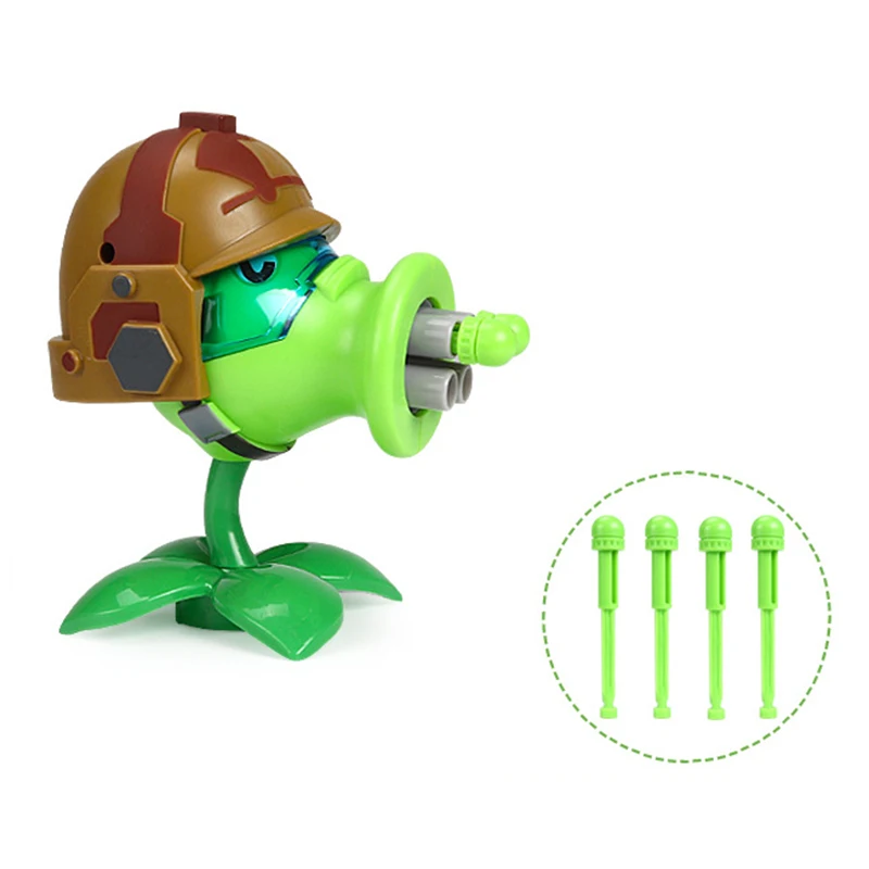 Figura de acción Plants vs Zombies 2 PVZ, juguete para niño y niña, Gatling, eyección de guisante, regalo de cumpleaños