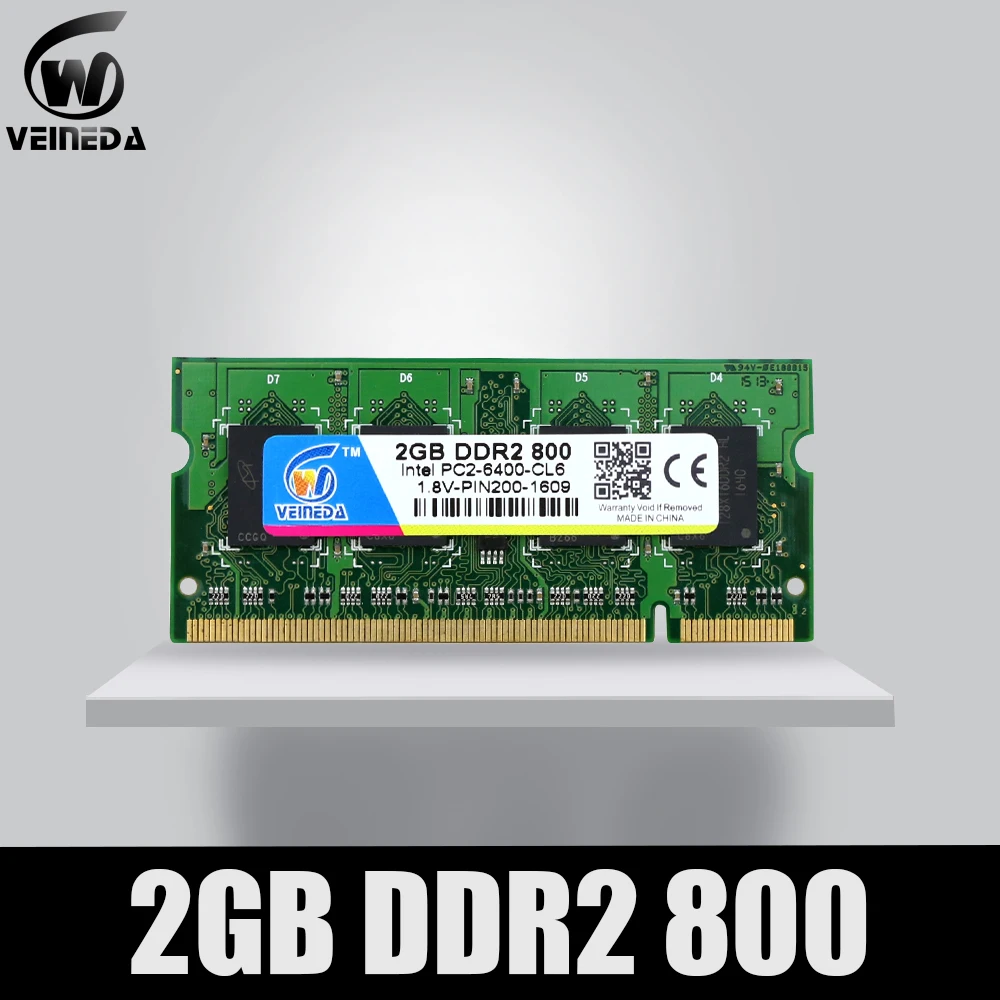 

VEINEDA Memory Ram DDR2 2gb 4gb 800Mhz Laptop Memory Ram 2gb ddr 2 PC2-6400 for Notebook motherboard NON-ECC