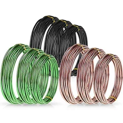 Hot Sale 9 Rolls Bonsai Wires Anodized Aluminum Bonsai Training Wire with 3 Sizes (1.0 Mm,1.5 Mm,2.0 Mm),Total 147 Feet