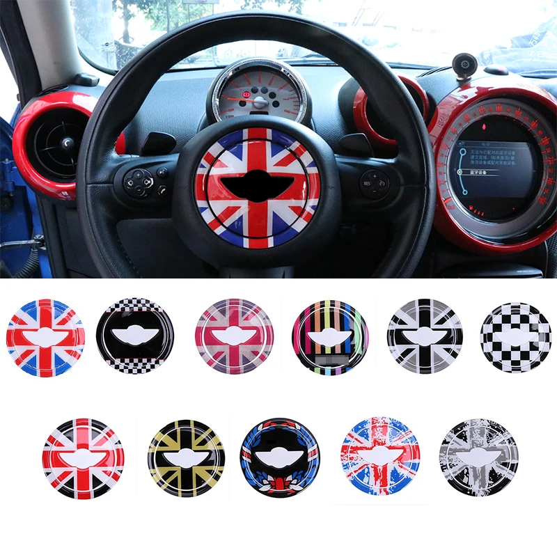 For MINI COOPER R55 R56 R57 R58 R59 R60 R61 Clubman Countryman Steering Wheel Center 3D Dedicated Car Sticker Decal Accessories