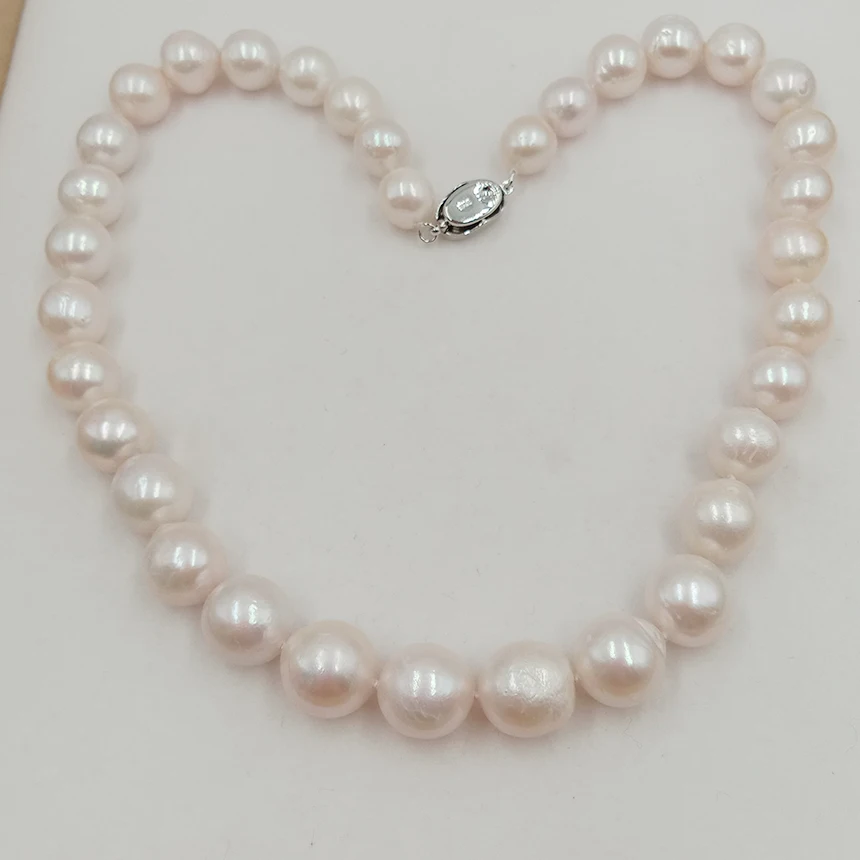 100% NATURE FRESHWATER BIG round PEARL chocker NECKLACE-40-59 cm,good quality 10-13 mm nature nice color pearl,nice CLASP