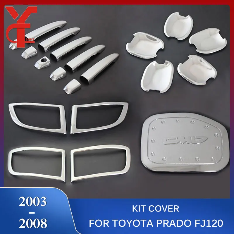 

Chrome Kit Cover Door Handle Tank Cover For Toyota Prado fj120 2003 2004 2005 2006 2007 2008 Land Cruiser Accessories Ycsunz