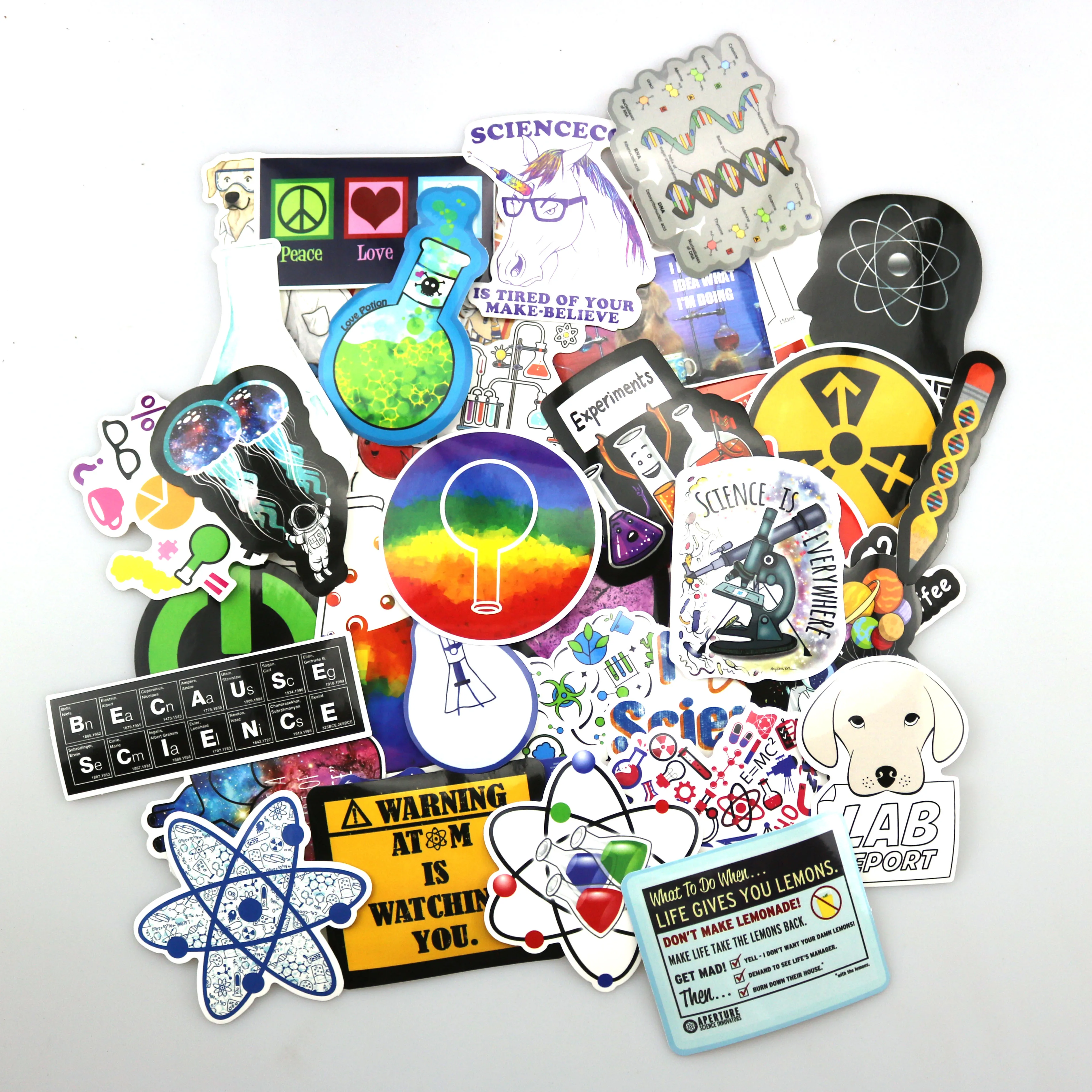 10/30/51PCS Science Chemistry Lab Stickers For Waterproof Decal Laptop Motorcycle Luggage Snowboard Fridge Phone Car Sticker