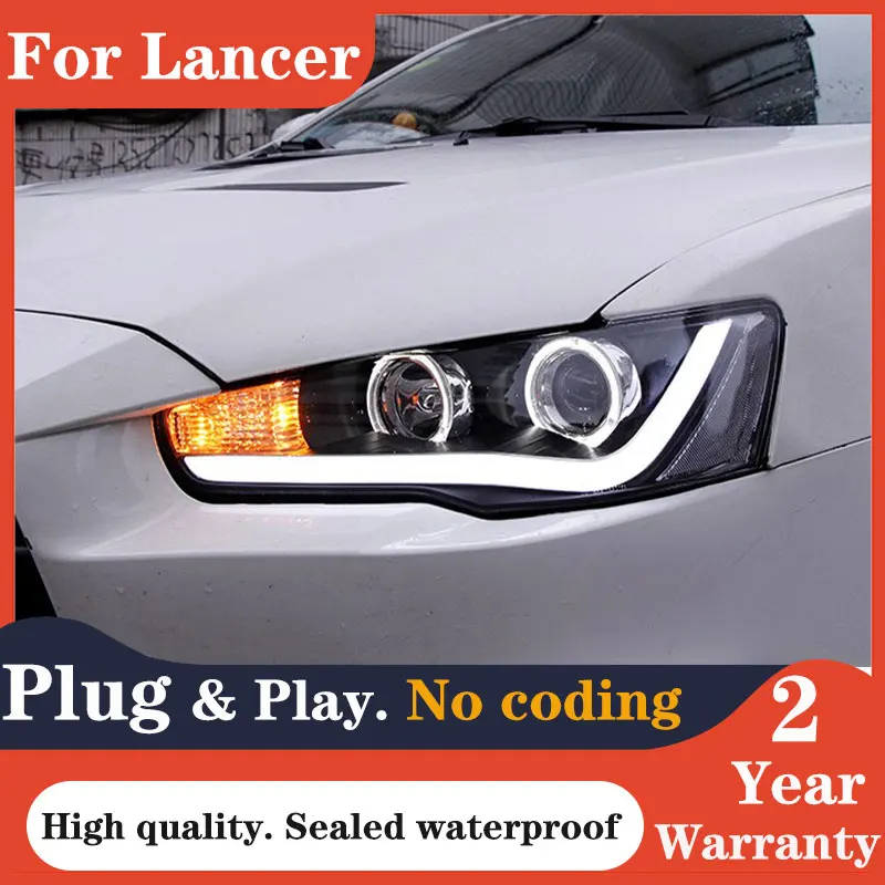 

Car Styling Car Headlight Assembly For Mitsubishi Lancer EVO X 2008-UP LED Head Lamp Car Tuning Light Parts