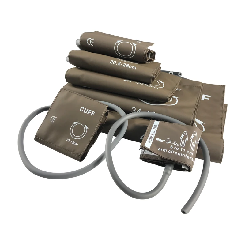 All Sizes In One Set Reusable Blood Pressure NIBP Cuff With Single Tube For Neonates to Adult Size Patient Monitor Single Hose