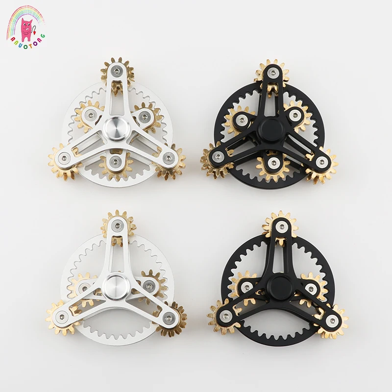 Tri-Spinner Hot Wheels Gear Teeth Linkage High-quality  Metalen Fidget Spinner Hand Spinner Finger Anti Stress Adult toys