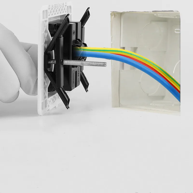 6Pcs Wall Switch Socket Cassette Repairer 86มม.ด้านล่างกล่องสกรูยึดสำหรับกล่องสวิทช์ยึดสนับสนุนRodไฟฟ้าอุปกรณ์เสริม
