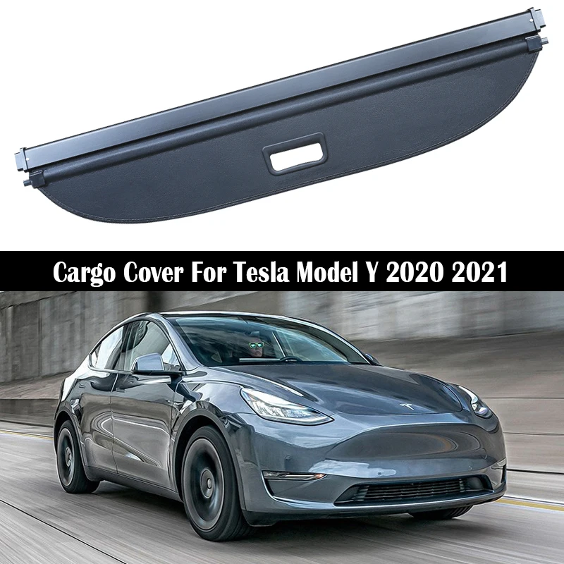 

Car Rear Cargo Cover For Tesla Model Y 2020 2021 privacy Trunk Screen Security Shield shade Auto Accessories