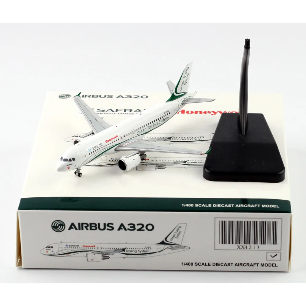 

1:400 Alloy Collectible Plane JC Wings XX4213 Safran "Green Taxing System Livery" Airbus A320 Diecast Aircraft JET Model F-HGNT