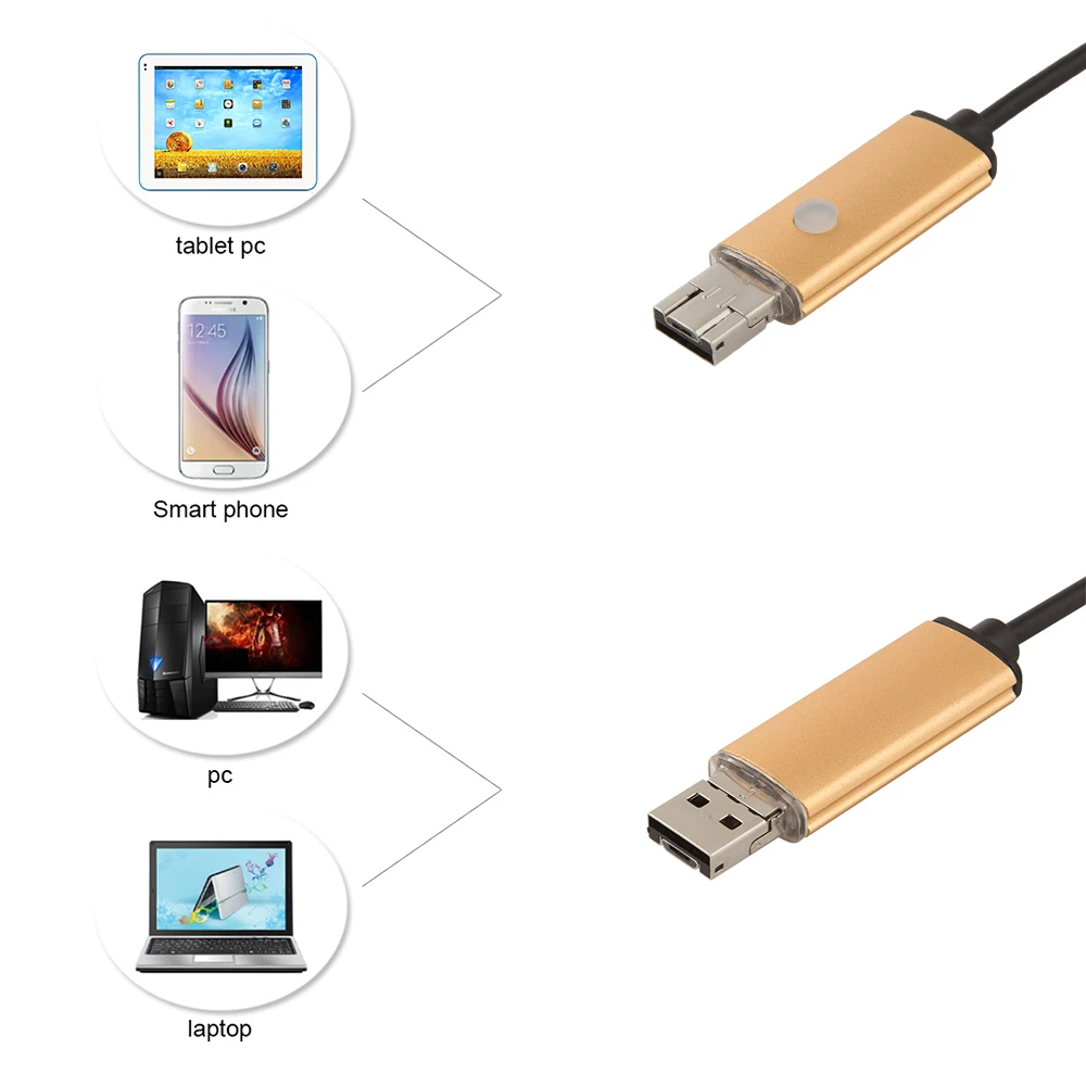 Phone Android Endoscope Waterproof Borescope Micro USB Inspection Video Camera 5.5mm lens 5m/ 10m  Hd 640*480 For Smartphone