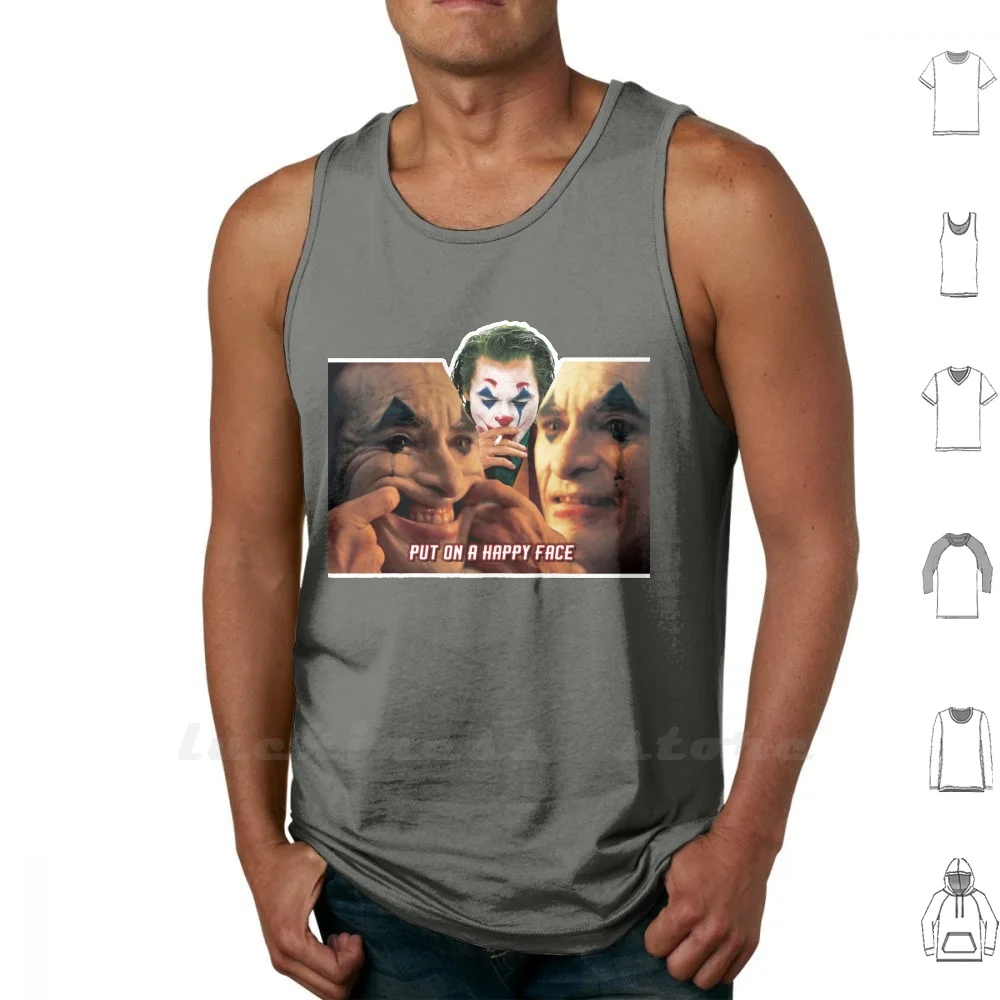 Joaquin Phoenix Joker 2019 Put On A Happy Face Tank Top Cotton Vest Sleeveless Men Women Joker Joaquin Phoenix Joker 2019 Joker