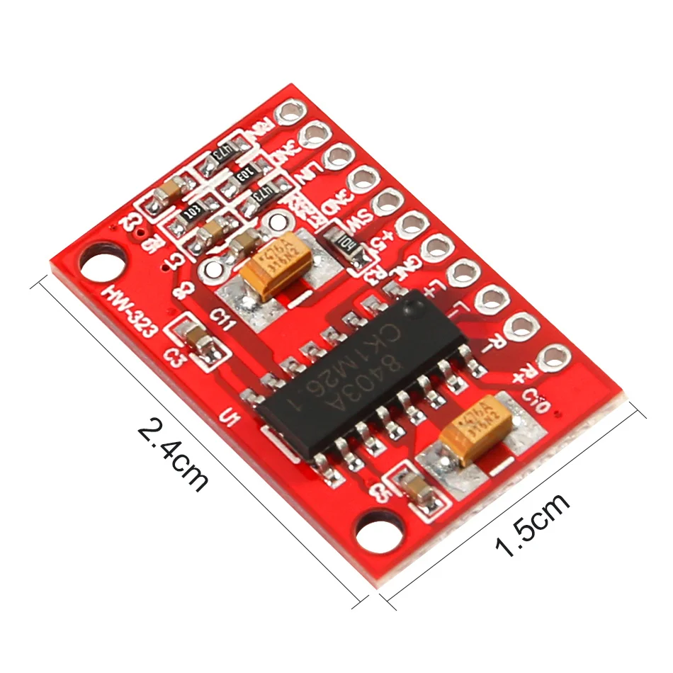 アンプボードpam8403 DIy 2x3w,クラスd,デジタル,2.5vから5v,超小型,効率的な回路基板,赤