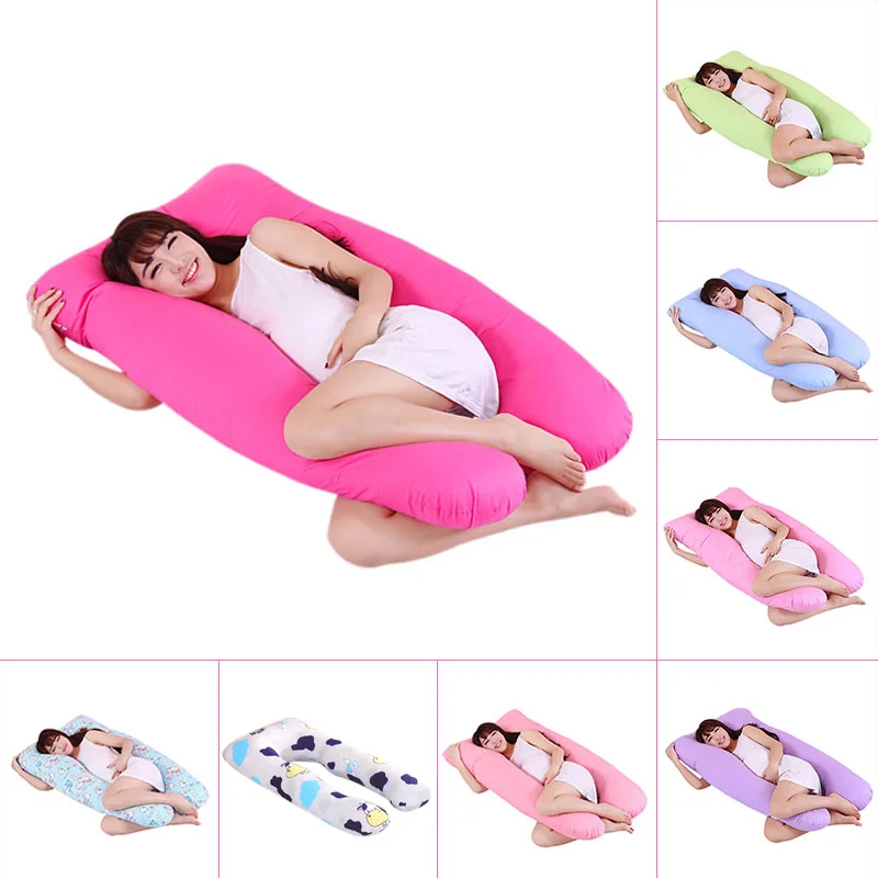 Sleeping Support Pillow Cover For Pregnant Women Body Cotton U Shape Maternity Pillow Sleepers cover (do not include core )