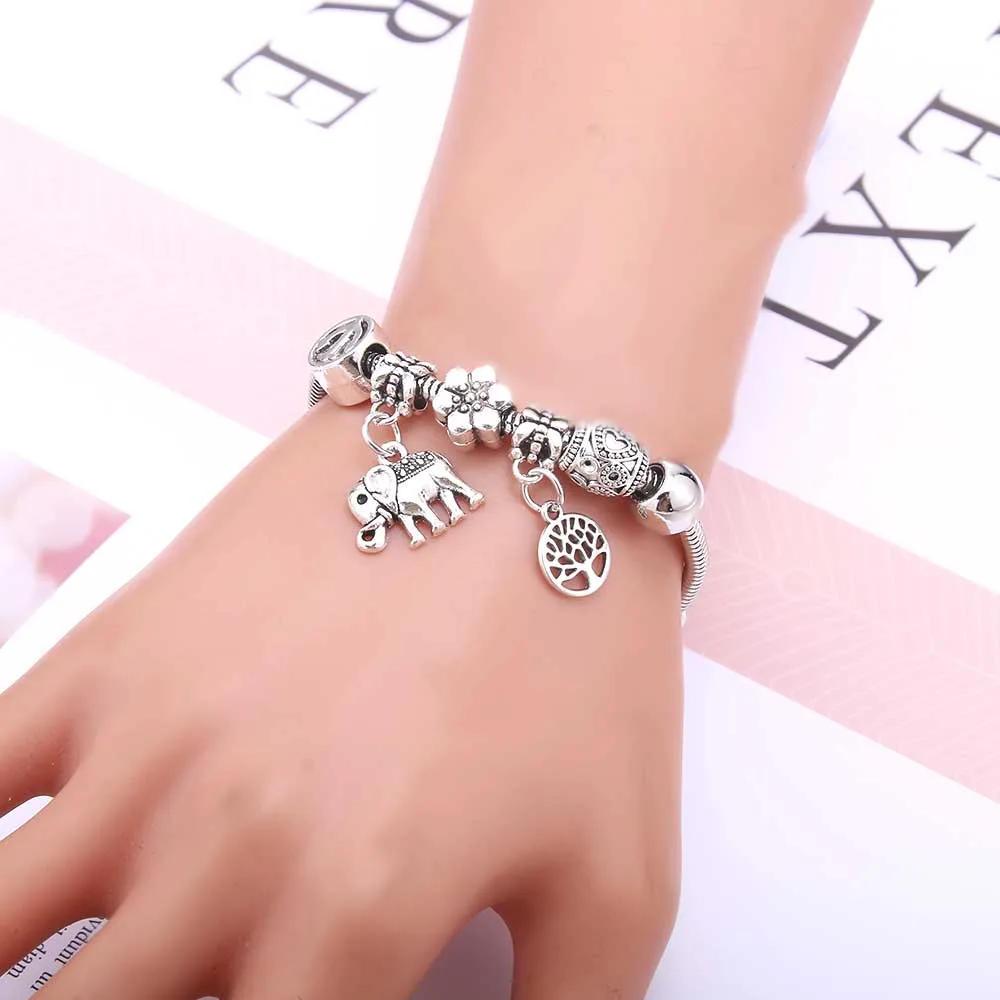 Armband En Armbanden Sieraden Witte Vlinder Crown Kralen Armbanden Merken Armbanden Fit Vrouwen Meisje Vriendschap Gift