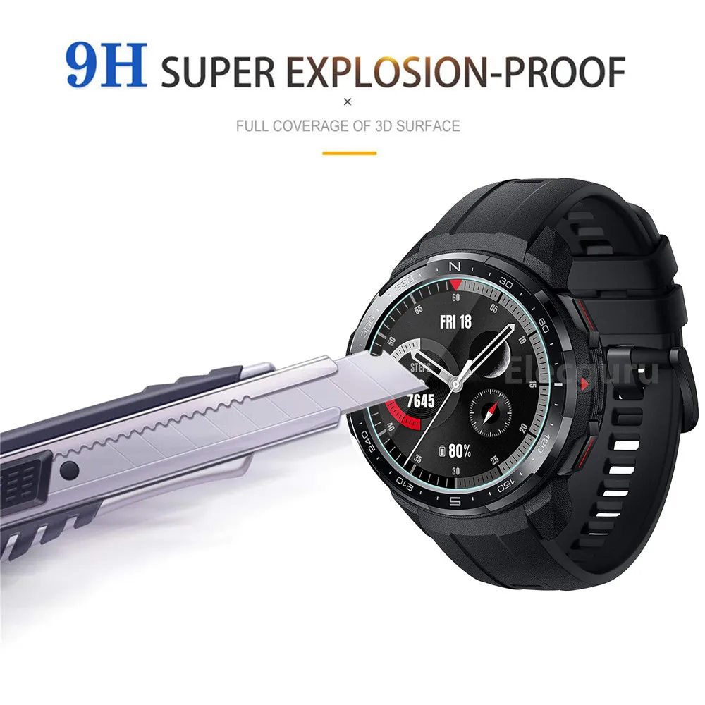 3 قطعة خفف زجاج عليه طبقة غشاء رقيقة ل الشرف ساعة GS برو Smartwatch كامل واقي للشاشة واضح المضادة للخدش مكافحة تتحطم طبقة رقيقة واقية