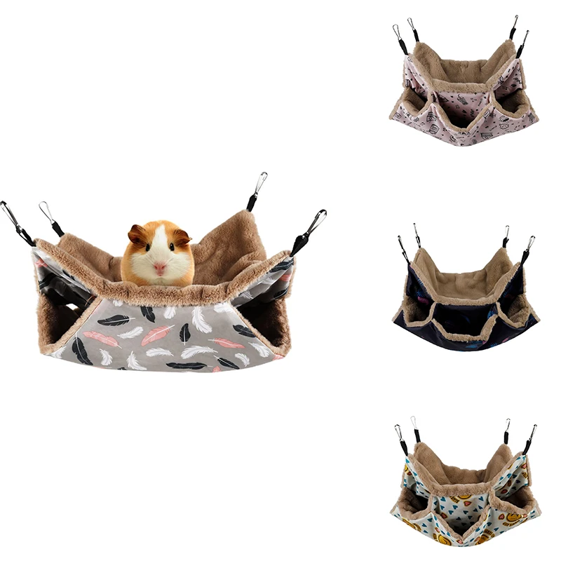 

Three-layer Small Pet Hamster Hammock Rat Hanging Beds House for Small Animal Cage Rat Squirrel Chinchillas Nests Pets Supplies