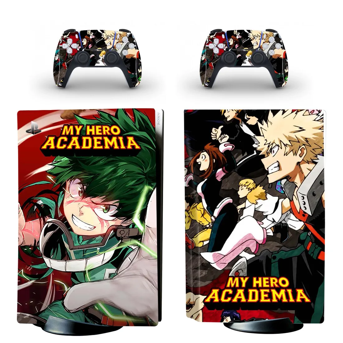 My Hero Academia PS5 Standard Disc Skin Sticker Decal Cover for PlayStation 5 Console and 2 Controllers PS5 Disk Skin Vinyl