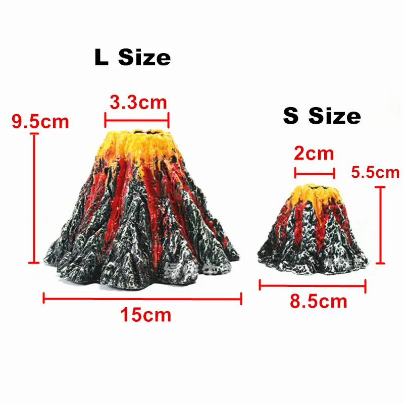 New Fashion Aquarium Volcano Stone Decoration Fish Tank Bubble Volcano Eruption Aquarium Ornament Used With Air Pump Led Light