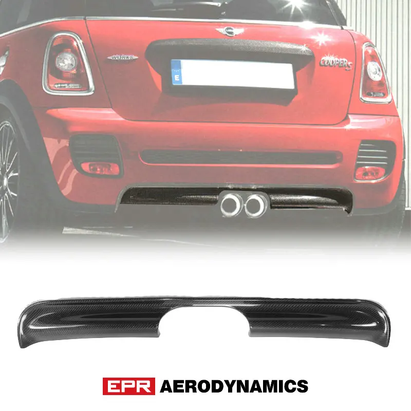 

For Mini R56 JCW OE Carbon Fiber Rear Diffuser (Cooper S JCW rear bumper only) Glossy Finish Bumper Splitter Fibre Drift Kit