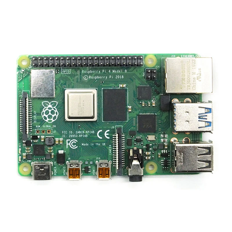 Originele Raspberry Pi 4 2Gb 4Gb Ram + 64Gb Geheugenkaart Aluminium 3A Adapter + Raspberry Pi aluminium Behuizing Plastic Cover