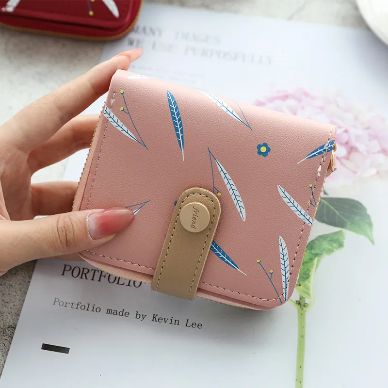 

Women Short Wallets PU Leather Female Purses Card Holder Wallet Fashion Woman Small Zipper Wallet With Coin Purse Money Bag