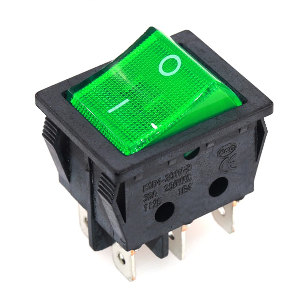 Kcd4 rocker switch 2-position 4-pin/6-pin electrical equipment with light power switch 16a 250vac / 20a 125vac