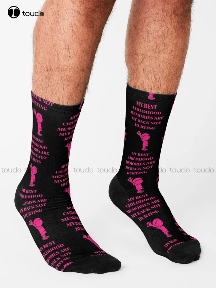 My Best Childhood Memories Are My Back Not Hurting Socks Mens Cotton Socks Personalized Custom Unisex Adult Teen Youth Socks