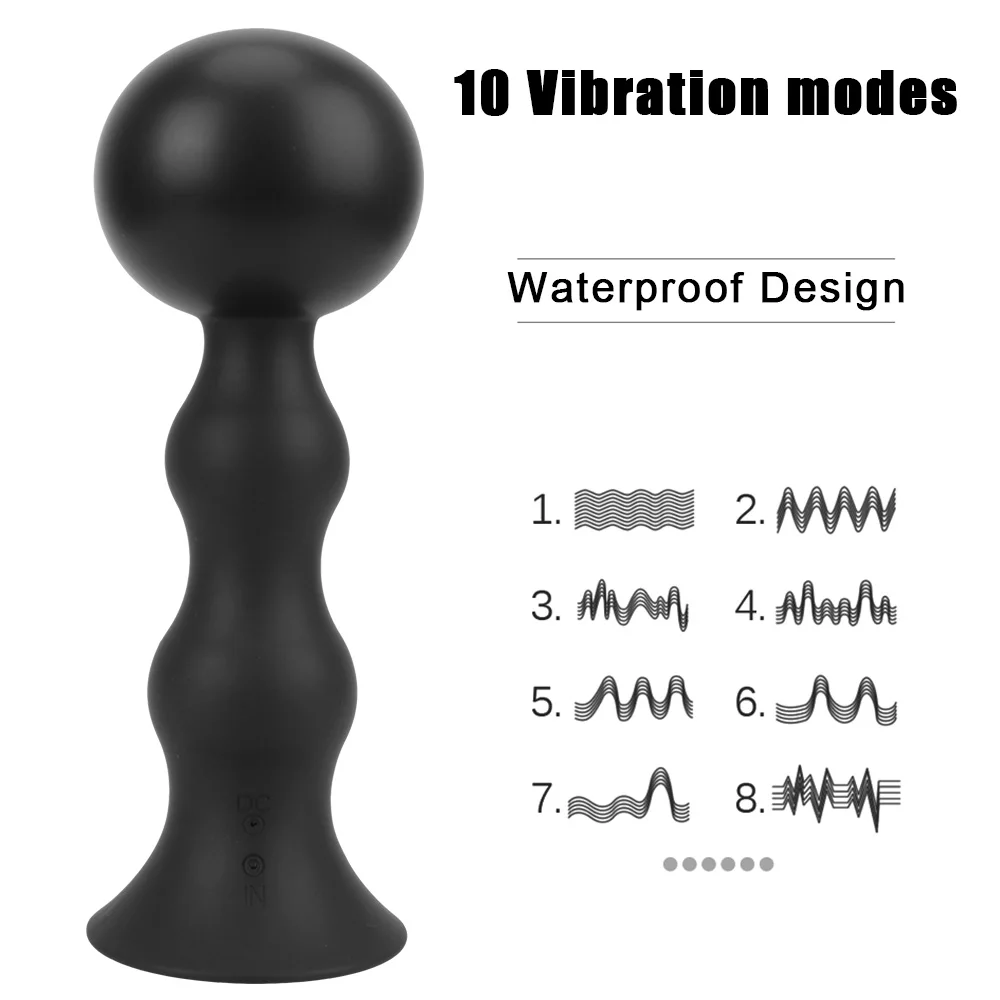 OLO 85mm Male Prostate Massager Wireless Remote Control Anal Beads Vibrator Butt Plug Anal Sex Toys Inflatable Anal Dilator