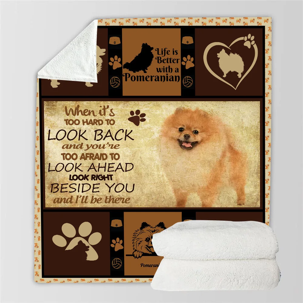 Life Is Better With A Pomeranian Sherpa Blanket 3D printed Wearable Blanket Adults/kids Fleece Blanket Drop Shipping