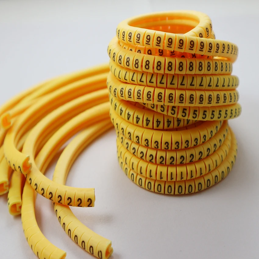 0.5 0.75 1.0 1.5 2.5 4.0 6.0 10.0 12 16 25 35 mm2 yellow cable marker plum tubing 0-9 +-different digital number for accessory